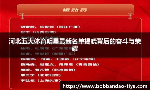河北五大体育明星最新名单揭晓背后的奋斗与荣耀